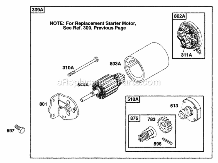 Page J Diagram and Parts List for 170452-6105-01  Briggs and Stratton Engine